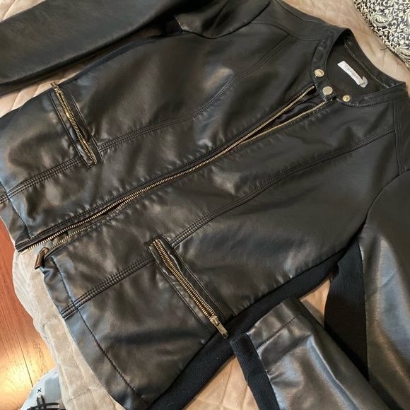 Vegan Leather jacket / black / size M - Picture 1 of 8